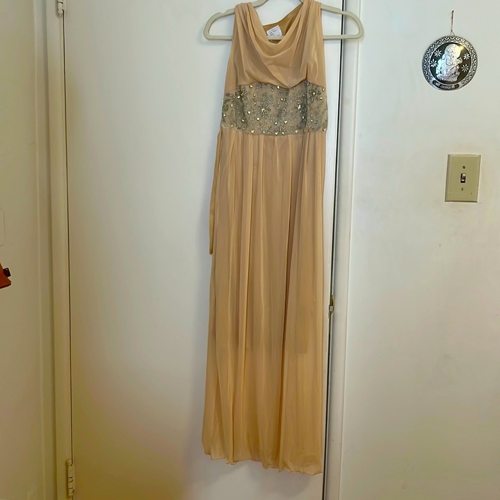 Gorgeous champagne gown! Two very slight stains (pictured).